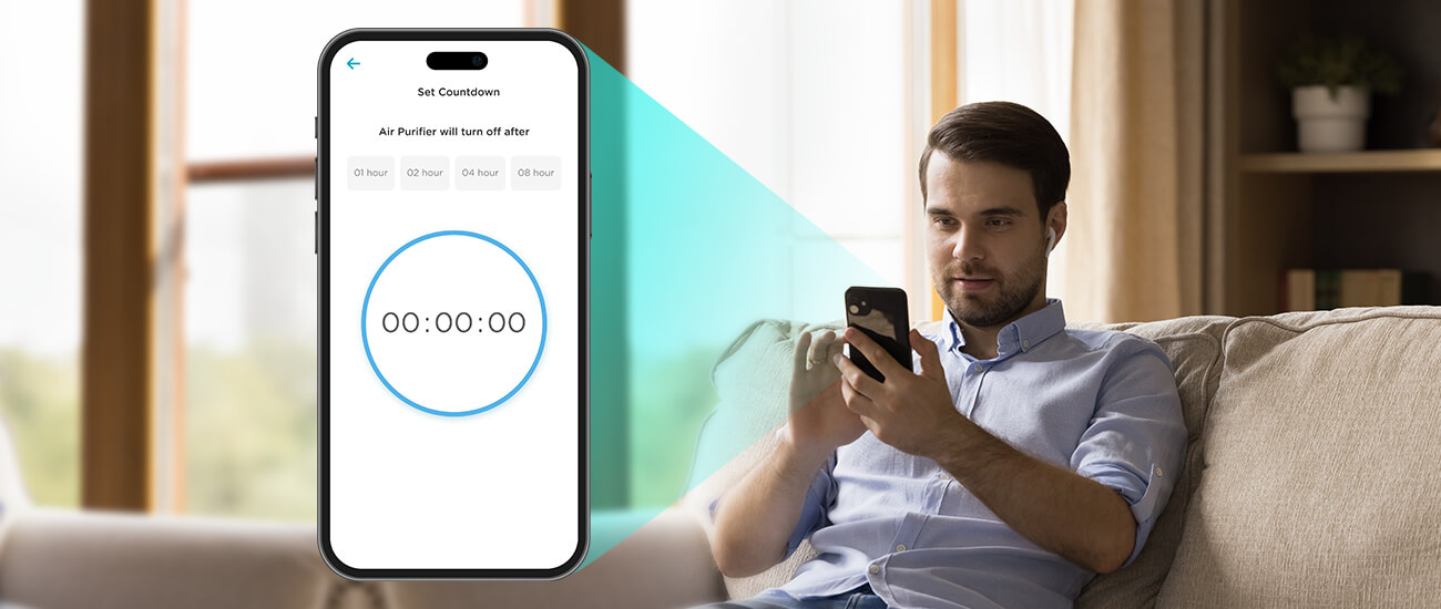 Set daily or weekly schedule to run your Qubo Smart Air Purifier 