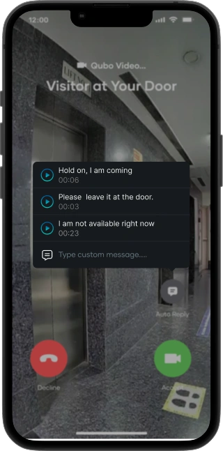 Image of a phone screen displaying options to accept, decline, or reply to a call via message