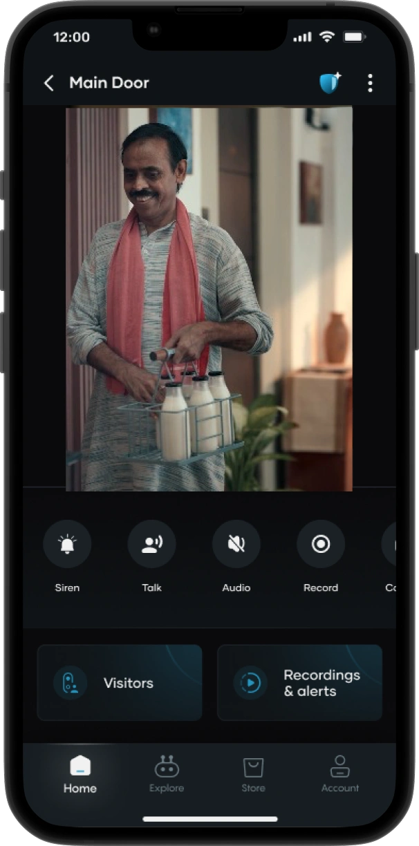 Image of a milkman displayed on a phone screen