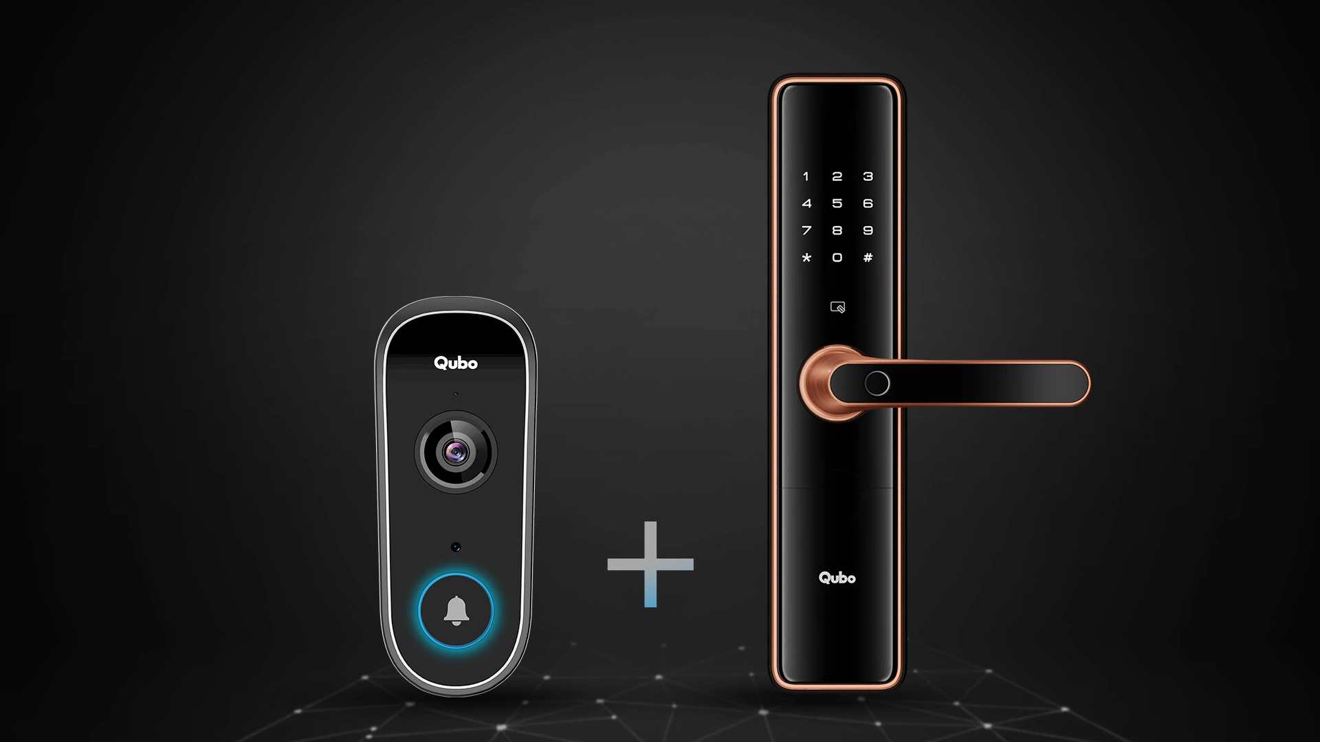 YouTube video thumbnail featuring Qubo Video Doorbell and Qubo Smart Door Lock